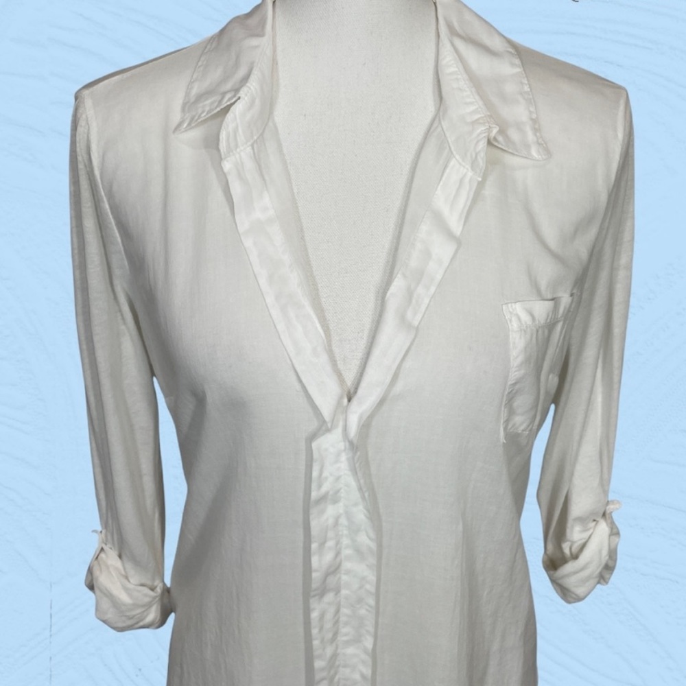 EUC Splendid 100% Supima Cotton Roll-Cuff L/S Collared Button-Down, PINK M